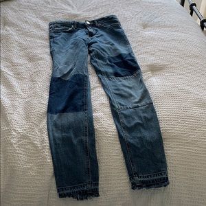 HM patchwork skinny jeans